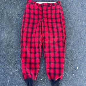 1960s Woolwich Mackinaw Buffalo Plaid Pants size '34x'30